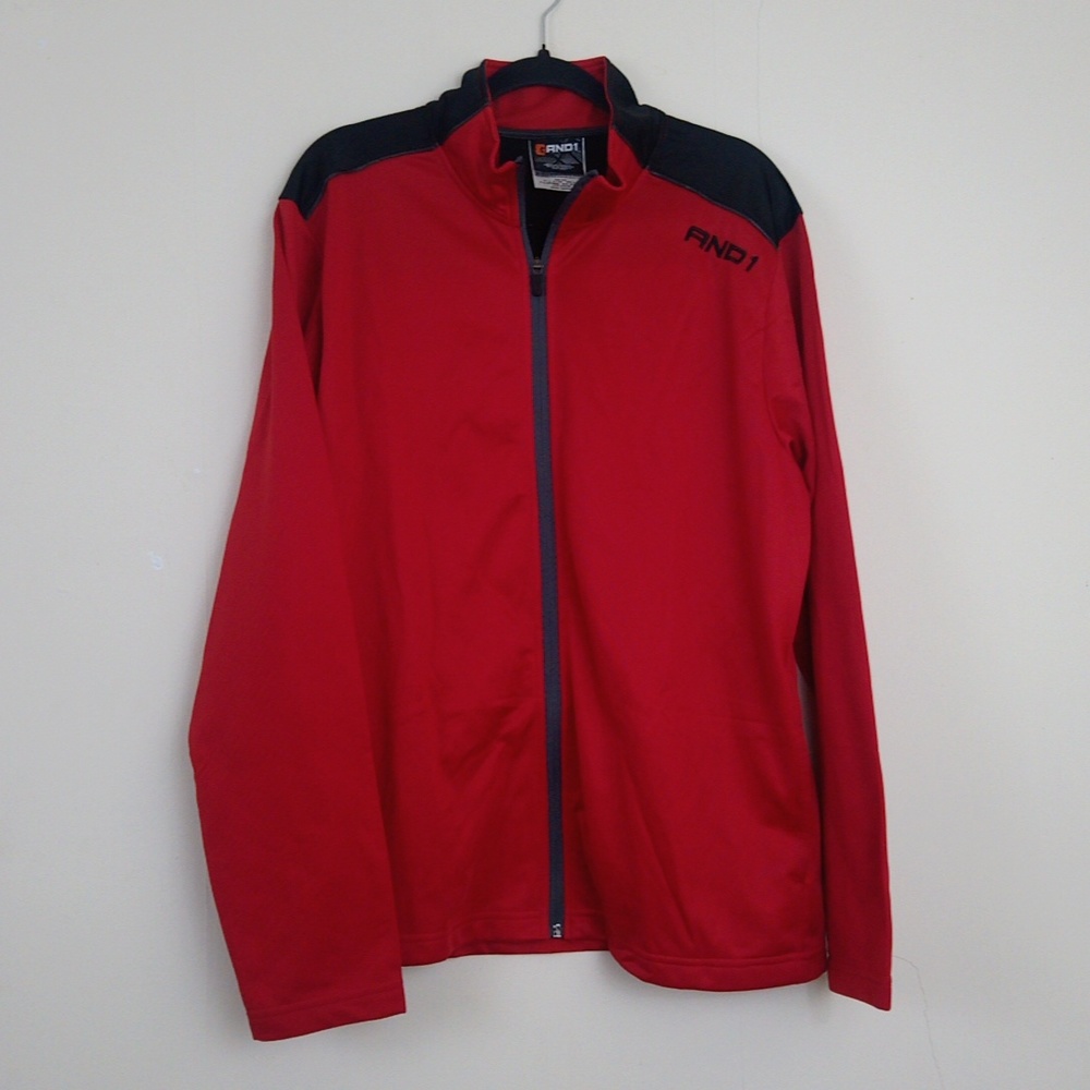 And1 Red Black Silky Matching Track Suit Jacket Pants